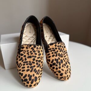 Birdies Leopard Haircalf Loafers Flats Quilted Insole Comfort Shoes Women 9
